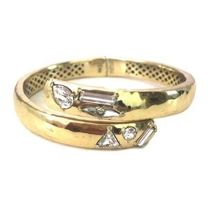Silpada Cobra Gold Hinge Cuff w/ Swarovski Crystal